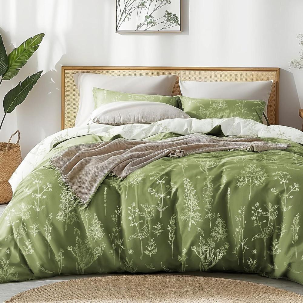 imageLoves cabin Pink Full Size Comforter Set  Full Comforter Set 3 Pieces Cute Floral Bedding Sets for All Seasons1 Soft Reversible Botanical Flowers Comforter and 2 Pillow Shams05  Olive Green