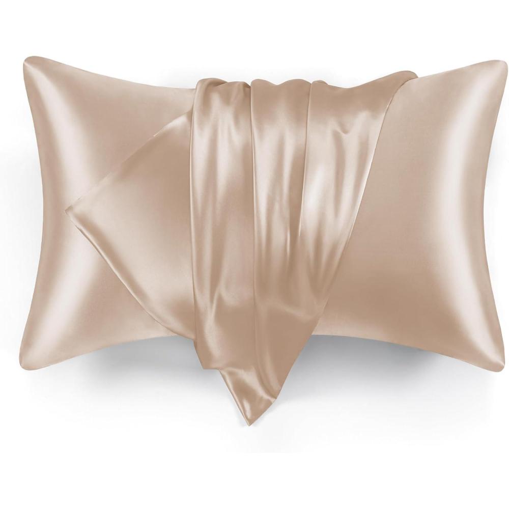 imageLoves cabin Satin Pillowcase for Hair and Skin Light Grey 20x30 inches Similar to Silk Pillow Cases Pillow Cases Queen Size Set of 2  Satin Cooling Pillow Covers with Envelope ClosureTaupe