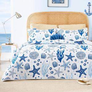 Love’s cabin Quilts for Queen Coastal White Bedspreads Bedding Set – Summer Beach Nautical Quilt Lightweight Bedspread – Reversible Bedding Coverlet for All Season – 3 Piece (1 Quilt, 2 Pillow Shams)(Coastal White)