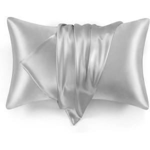 Love’s cabin Satin Pillowcase for Hair and Skin (Light Grey, 20×30 inches) Similar to Silk Pillow Cases, Pillow Cases Queen Size Set of 2 – Satin Cooling Pillow Covers with Envelope Closure(Light Grey)