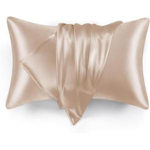 Love’s cabin Satin Pillowcase for Hair and Skin (Light Grey, 20×30 inches) Similar to Silk Pillow Cases, Pillow Cases Queen Size Set of 2 – Satin Cooling Pillow Covers with Envelope Closure(Taupe)