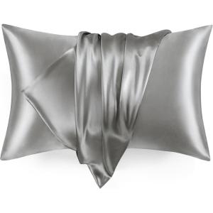 Love’s cabin Satin Pillowcase for Hair and Skin (Light Grey, 20×30 inches) Similar to Silk Pillow Cases, Pillow Cases Queen Size Set of 2 – Satin Cooling Pillow Covers with Envelope Closure(Dark Grey)
