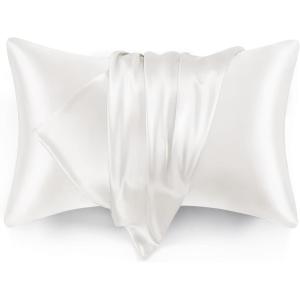 Love’s cabin Satin Pillowcase for Hair and Skin (Light Grey, 20×30 inches) Similar to Silk Pillow Cases, Pillow Cases Queen Size Set of 2 – Satin Cooling Pillow Covers with Envelope Closure(Ivory)
