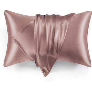 Love’s cabin Satin Pillowcase for Hair and Skin (Light Grey, 20×30 inches) Similar to Silk Pillow Cases, Pillow Cases Queen Size Set of 2 – Satin Cooling Pillow Covers with Envelope Closure(Burlwood)