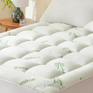 Love’s cabin Twin XL Mattress Topper Viscose Derived from Bamboo, Thick Pillow Top Mattress Pad with Stretchable Pockets for 8″-20″ Mattress, Soft Breathable Cooling Mattress Topper for Hot Sleepers(Green)