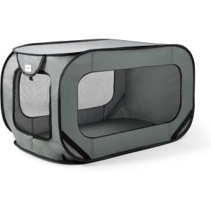 Love’s cabin 36in Portable Large Dog Bed – Pop Up Dog Kennel, Indoor Outdoor Crate for Pets, Portable Car Seat Kennel, Cat Bed Collection, Dark Grey(Dark Grey)