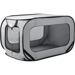 Love’s cabin 36in Portable Large Dog Bed – Pop Up Dog Kennel, Indoor Outdoor Crate for Pets, Portable Car Seat Kennel, Cat Bed Collection, Dark Grey(Light Grey)