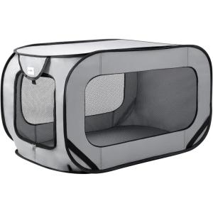 Love’s cabin 36in Portable Large Dog Bed – Pop Up Dog Kennel, Indoor Outdoor Crate for Pets, Portable Car Seat Kennel, Cat Bed Collection, Navy Blue(Light Grey)